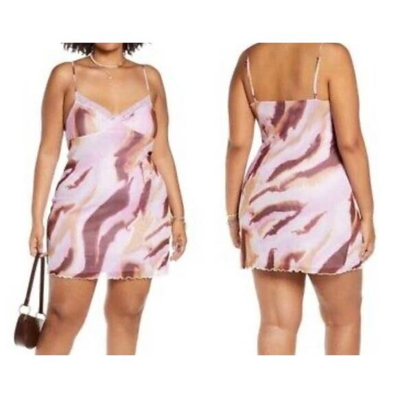 BP Dress lace cami mesh minidress purple size 2X - Picture 5 of 5